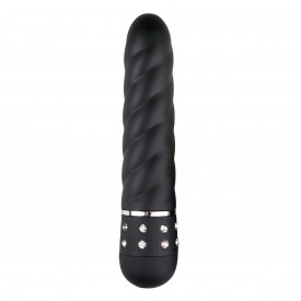 Черный мини-вибратор Diamond Twisted Vibrator - 11,4 см.